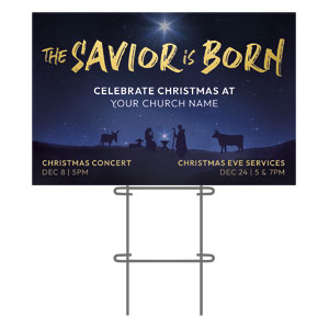 Savior is Born Star 36"x23.5" Large YardSigns