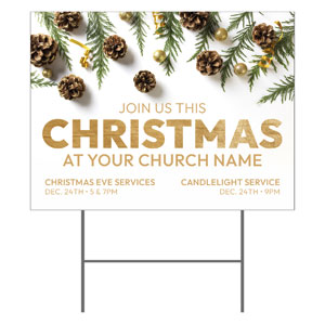 Join Us Christmas Pinecones 18"x24" YardSigns